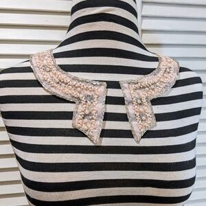 Pink & Silver Beaded Applique